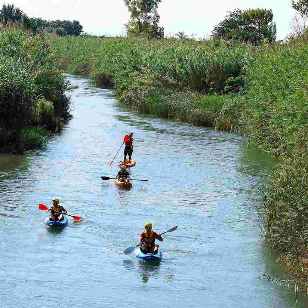 Kayak en el río Turia